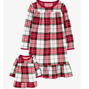 NEW Carters girls 6 7 nightgown with matching doll dress